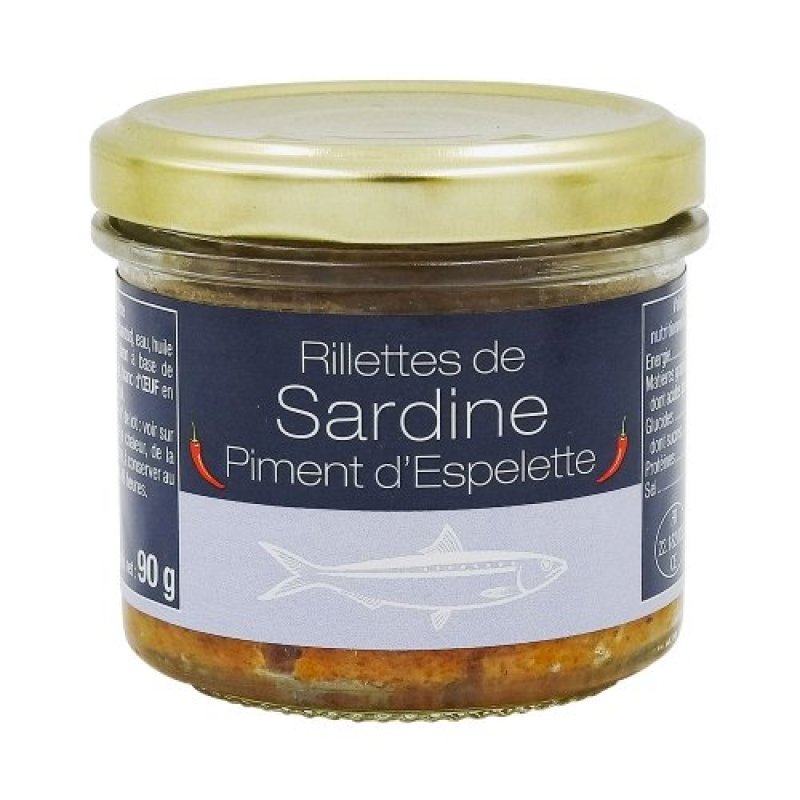 Rillettes sardine au piment d'Espelette boîte 90g