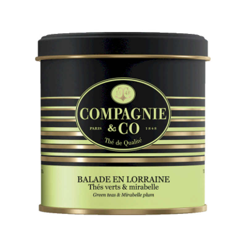 Boite métal thé vert balade en Lorraine 100g
