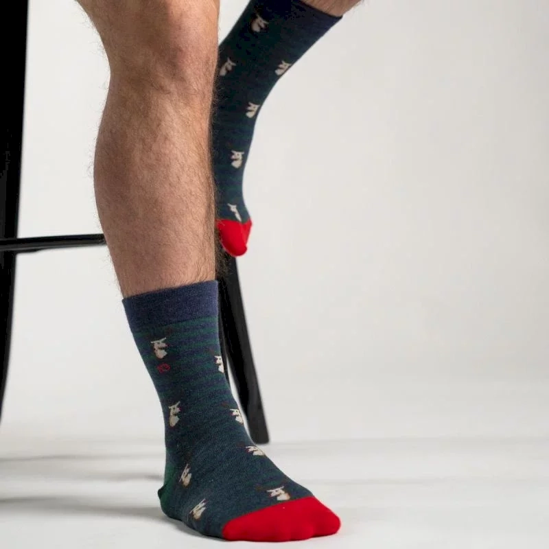 CHAUSSETTES MOTIFS ANIMALIERS CERFS EN COTON PEIGNÉ Taille 41-46
