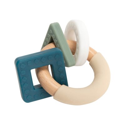Anneau de dentition bleu/vert/beige/blanc