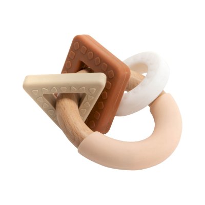 Anneau de dentition terracotta/beige/blanc