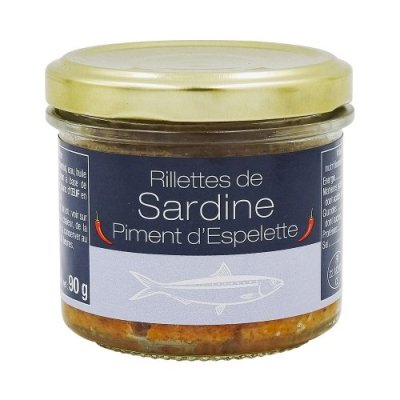 Rillettes sardine au piment d'Espelette boîte 90g