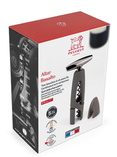 Tire-bouchon à vis sans fin couleur basalte avec coupe-capsule 17?5 cm - 7"