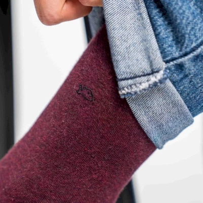 CHAUSSETTES UNIES BORDEAUX CHINE Taille 41-46