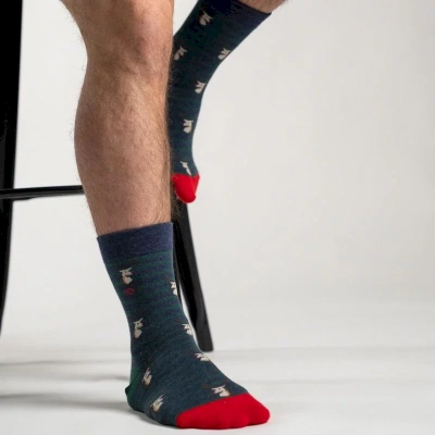 CHAUSSETTES MOTIFS ANIMALIERS CERFS EN COTON PEIGNÉ Taille 41-46