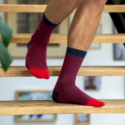 CHAUSSETTES RAYÉES BASQUE EN COTON PEIGNÉ RA35 Taille 41-46