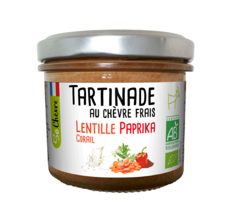 Tartinade au chèvre frais Lentille corail paprika Bio