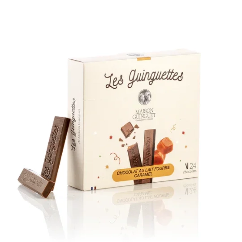 LES GUINGUETTES CHOCOLAT AU LAIT FOURRÉES CARAMEL 180G