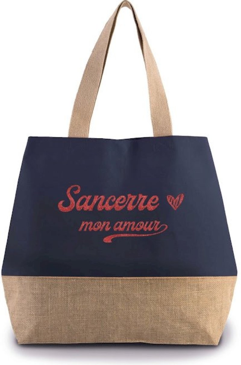 Sac cabas jute Marine "Sancerre mon amour"