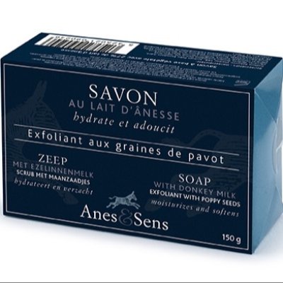 Savon au lait d'anesse, exfoliant aux graines de pavots