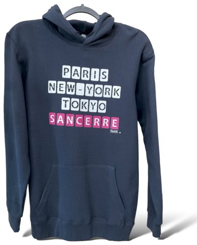 SWEAT HOMME MARINE "PARIS/NY/TOKYO/SANCERRE"