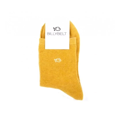 CHAUSSETTES COTON CHINÉES MOUTARDE TAILLE 37-40