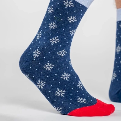 CHAUSSETTES MOTIFS SNOWFLAKE EN COTON PEIGNÉ Taille 41-46