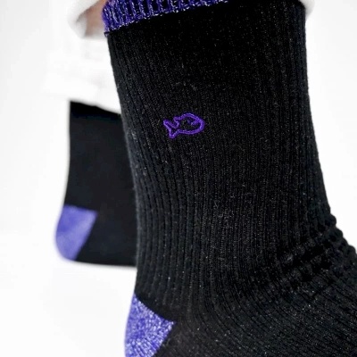 CHAUSSETTES VINTAGE PAILLETTÉE NOIR EN COTON PEIGNÉ TAILLE 37-40