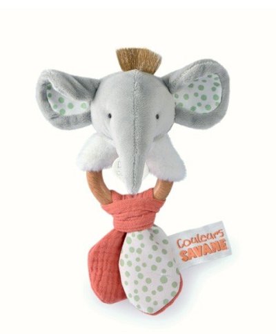 Hochet bébé éléphant - 15 cm