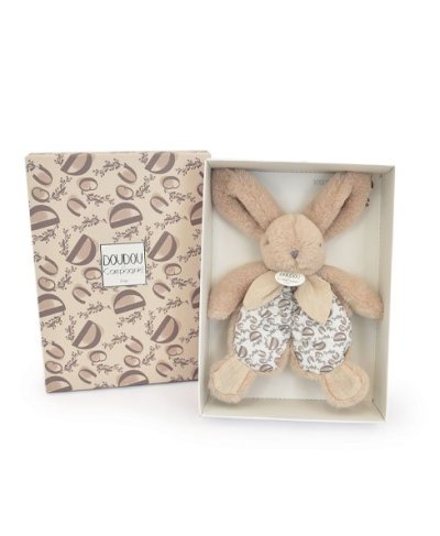 DOUDOU lapin beige - Doudou plat - 18 cm