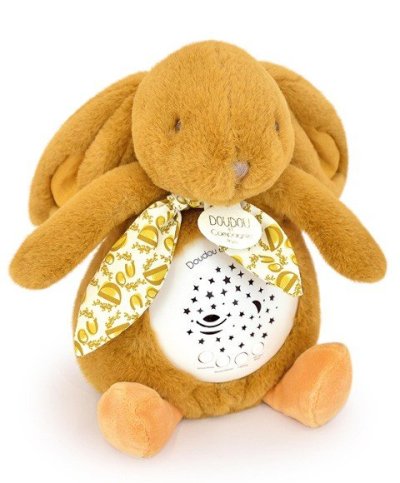 Veilleuse Lapin Musicale Projection mur avec chansons Douces - Jaune moutarde