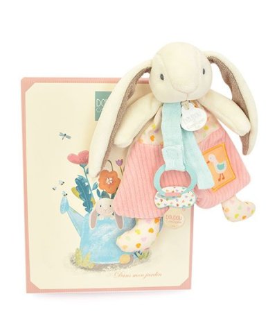 Doudou attache-sucette - LAPIN CIBOULETTE - 19 cm