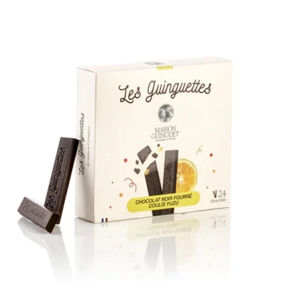 LES GUINGUETTES CHOCOLAT NOIR FOURRÉES COULIS YUZU 180G